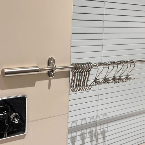 厨房抹布架不锈钢杆家用收纳架免打孔壁挂横杆多功能置物架省空间