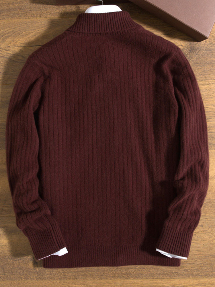 FULL BODY JACQUARD CASHMERE SWEATER MALE THICKENED SOLID COLOR SHAWL COLLAR CARDIGAN 2024 AUTUMN AND WINTER BASE CASHMERE SWEATER