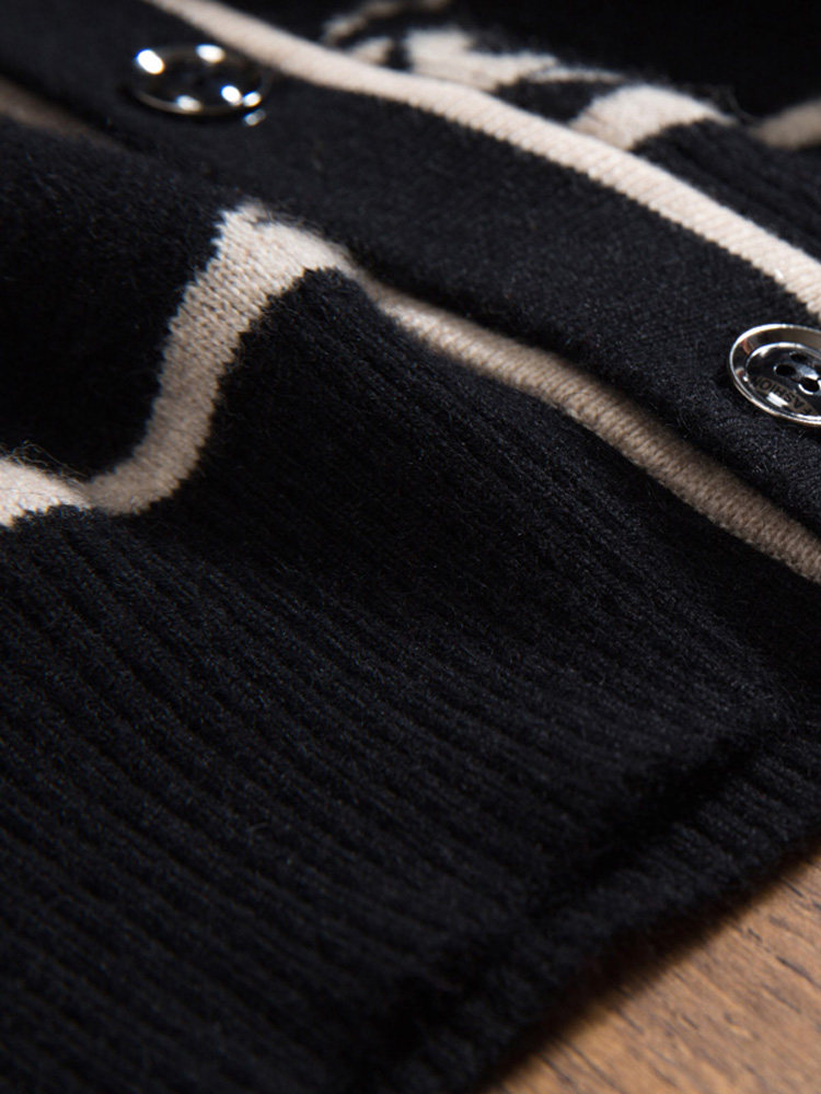 캐시미어 스웨터 남성 100 순수 캐시미어 카디건 브이넥 두꺼운 대비 자카드 비즈니스 캐주얼 고급 남성 니트 재킷