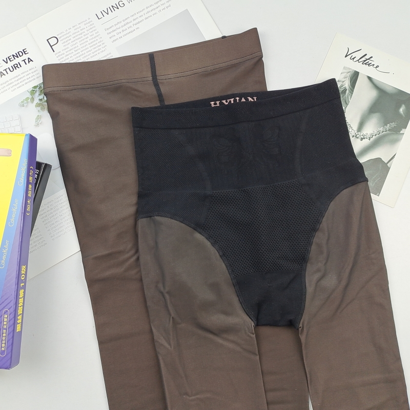 黑透肤光腿神器大码连裤袜春秋薄