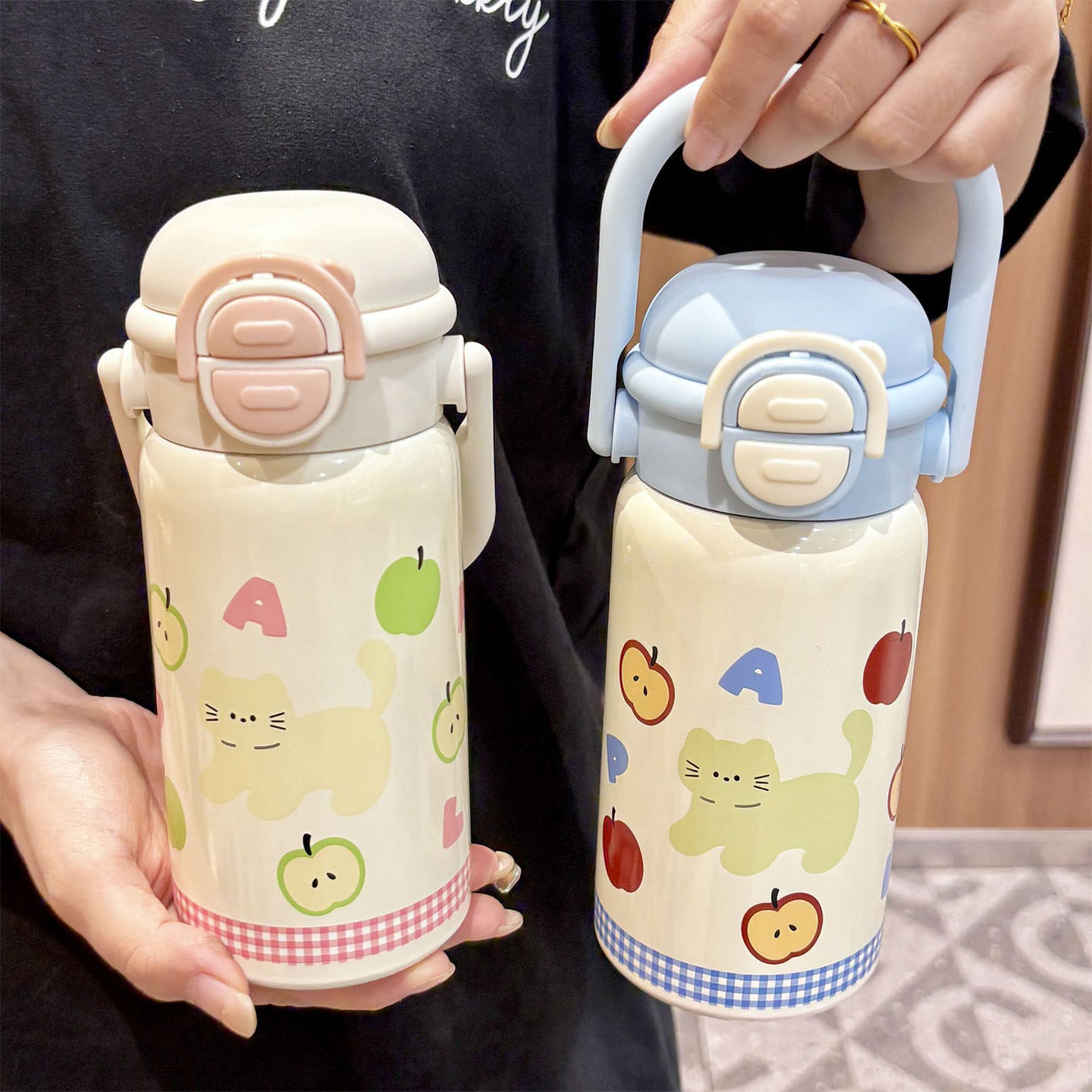 手提式保温杯儿童女生可爱直饮口防摔新款小学生上学专用喝水杯子