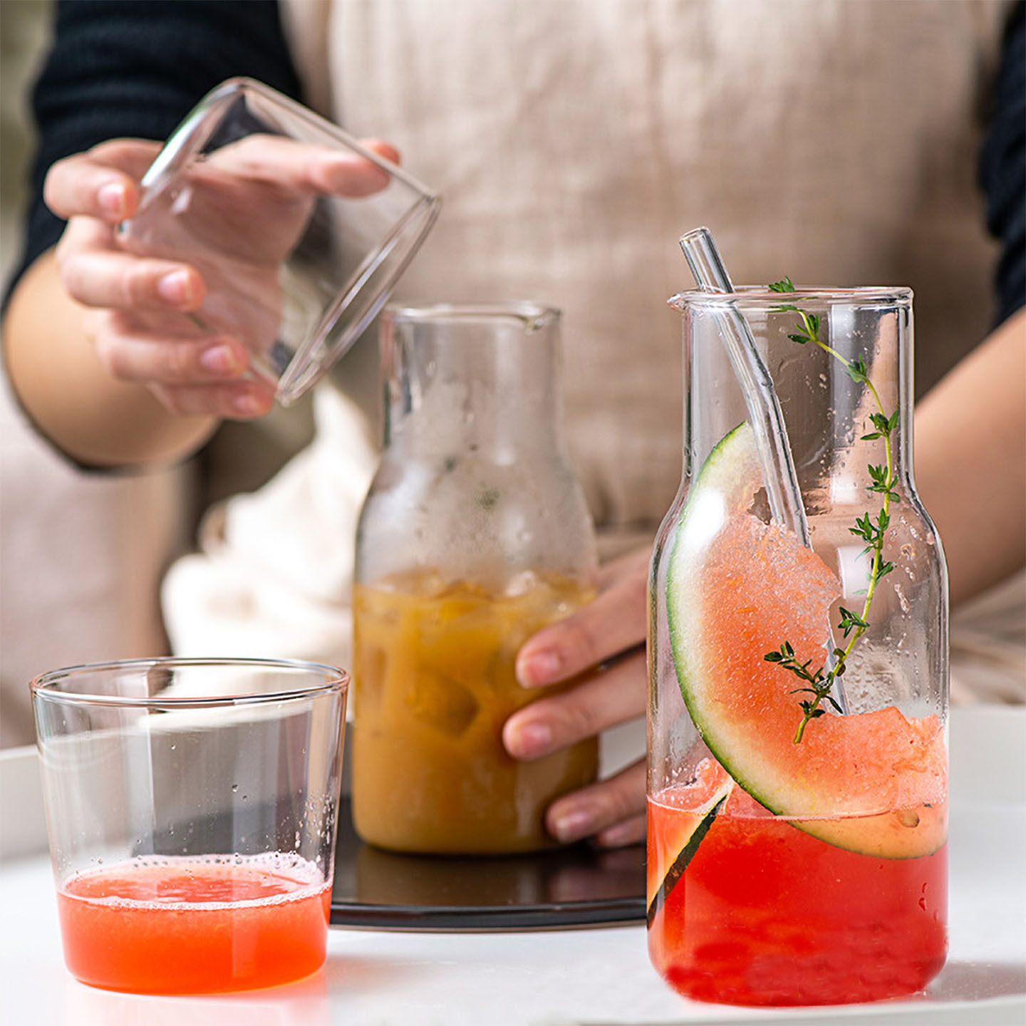 气流拉花缸咖啡拉花杯尖嘴拉花缸杯子带盖子耐高温玻璃杯打奶泡杯