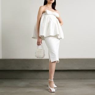 fiu购海边度假酒会轻礼服 重工提花蝴蝶结抹胸仙气蓬蓬半身裙套装