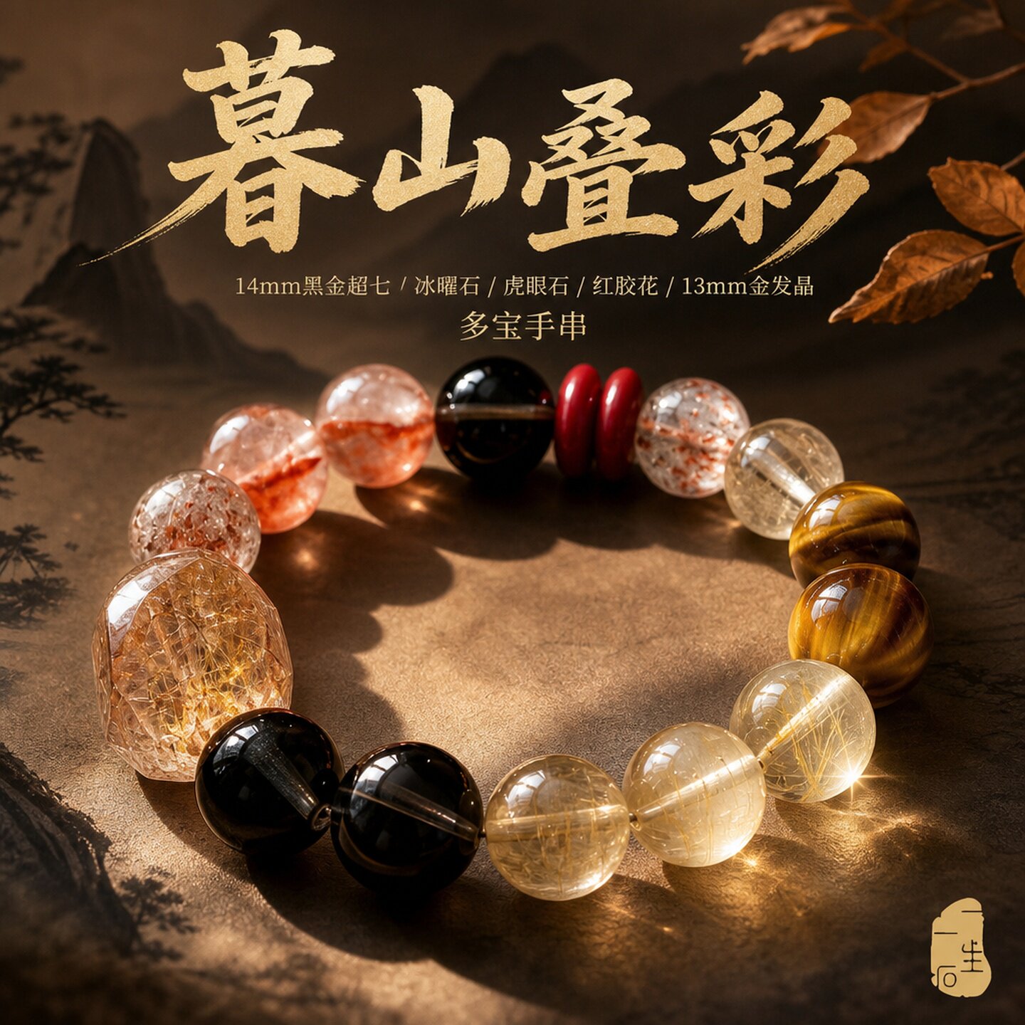 天然水晶多宝14mm手链