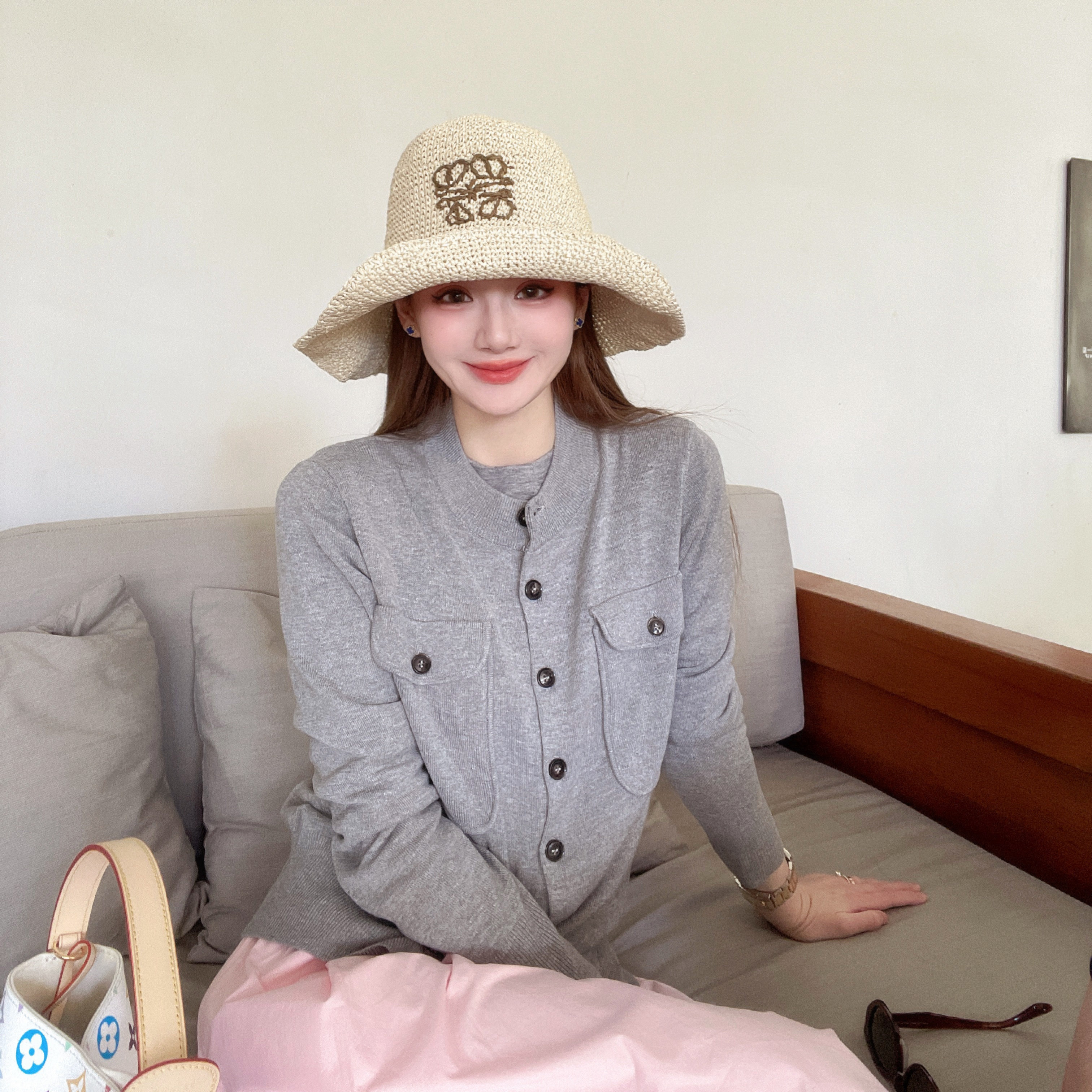 法式复古针织开衫女春夏空调衫