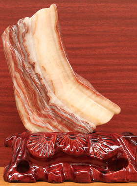 16*12*2cm993g天然石材奇石摆件猪肉石五花肉桌面装饰雕刻石摆件