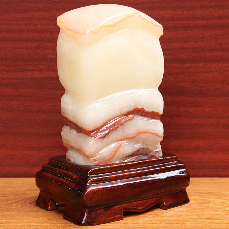 10*16*4cm1210g天然石材奇石摆件猪肉石五花肉桌面装饰雕刻石摆件