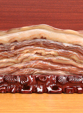 32*20*5cm5642g天然石材奇石摆件猪肉石五花肉桌面装饰雕刻石摆件