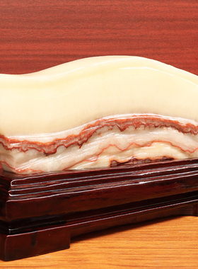 28*16*3cm2505g天然石材奇石摆件猪肉石五花肉桌面装饰雕刻石摆件