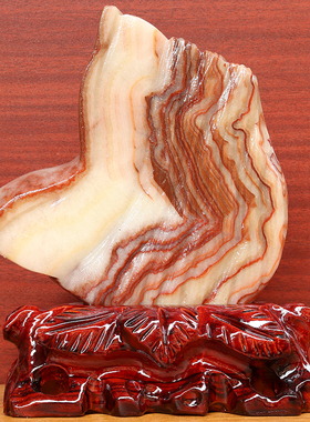 17*21*2cm1415g天然石材奇石摆件猪肉石五花肉桌面装饰雕刻石摆件