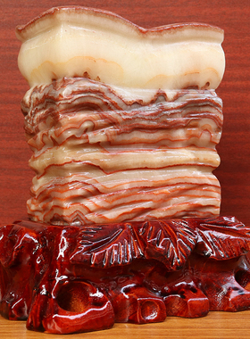 16*17*6cm2522g天然石材奇石摆件猪肉石五花肉桌面装饰雕刻石摆件