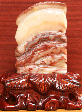 13*15*6cm1650g天然石材奇石摆件猪肉石五花肉桌面装饰雕刻石摆件