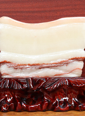 15*16*5cm1427g天然石材奇石摆件猪肉石五花肉桌面装饰雕刻石摆件