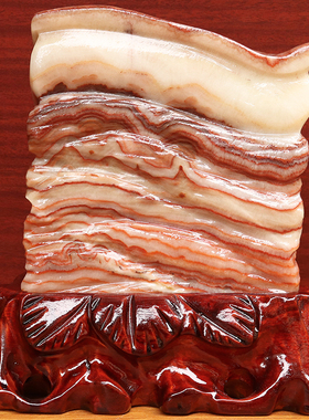 17*18*7cm3725g天然石材奇石摆件猪肉石五花肉桌面装饰雕刻石摆件