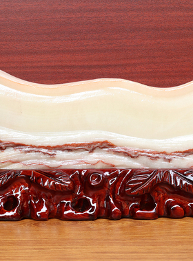 28*16*3cm2317g天然石材奇石摆件猪肉石五花肉桌面装饰雕刻石摆件