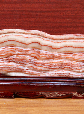 20*12*2cm1146g天然石材奇石摆件猪肉石五花肉桌面装饰雕刻石摆件