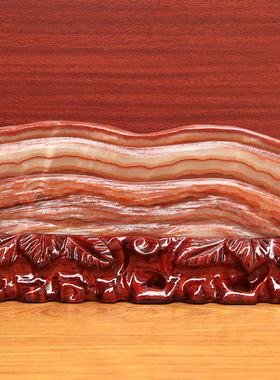 27*13*2cm1952g天然石材奇石摆件猪肉石五花肉桌面装饰雕刻石摆件