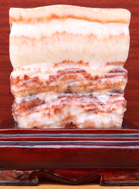 13*14*5cm1626g天然石材奇石摆件猪肉石五花肉桌面装饰雕刻石摆件