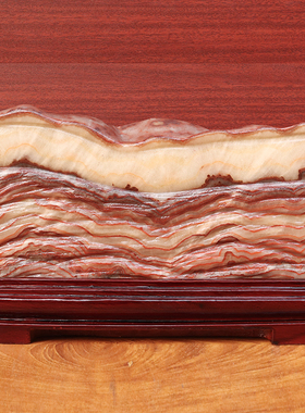 33*19*4cm5883g天然石材奇石摆件猪肉石五花肉桌面装饰雕刻石摆件