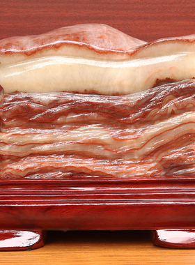 25*22*12cm11595g天然石材奇石摆件猪肉石五花肉桌面雕刻石摆件