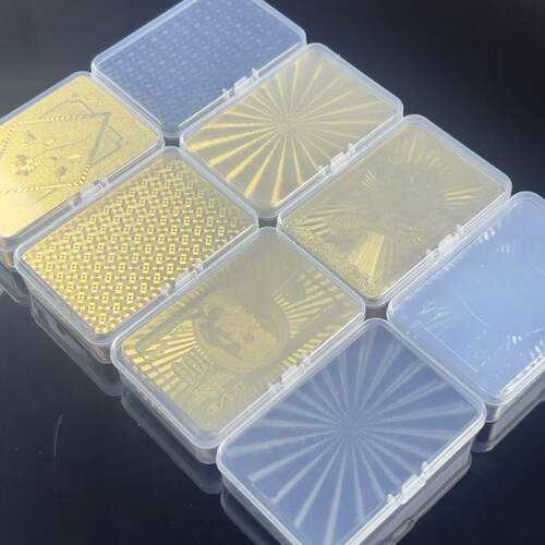 金箔扑克创意黑格子金格子黄金扑克牌磨砂耐用土豪金娱乐跨境棋牌