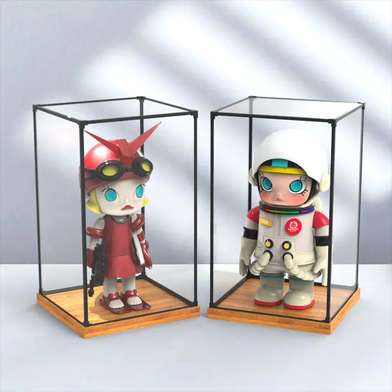 适用POPMART泡泡玛特MOLLY泰迪熊MEGA1000%400%手办亚克力展示盒