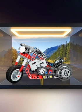 适用 机械组系列 42132 双合一摩托车模型回灯款亚克力收纳盒