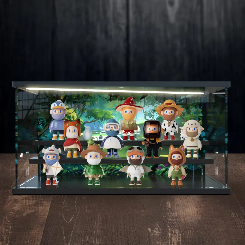 适用找寻独角兽FARMER BOB 9代奇遇冒险系列盲盒亚克力灯光展示盒
