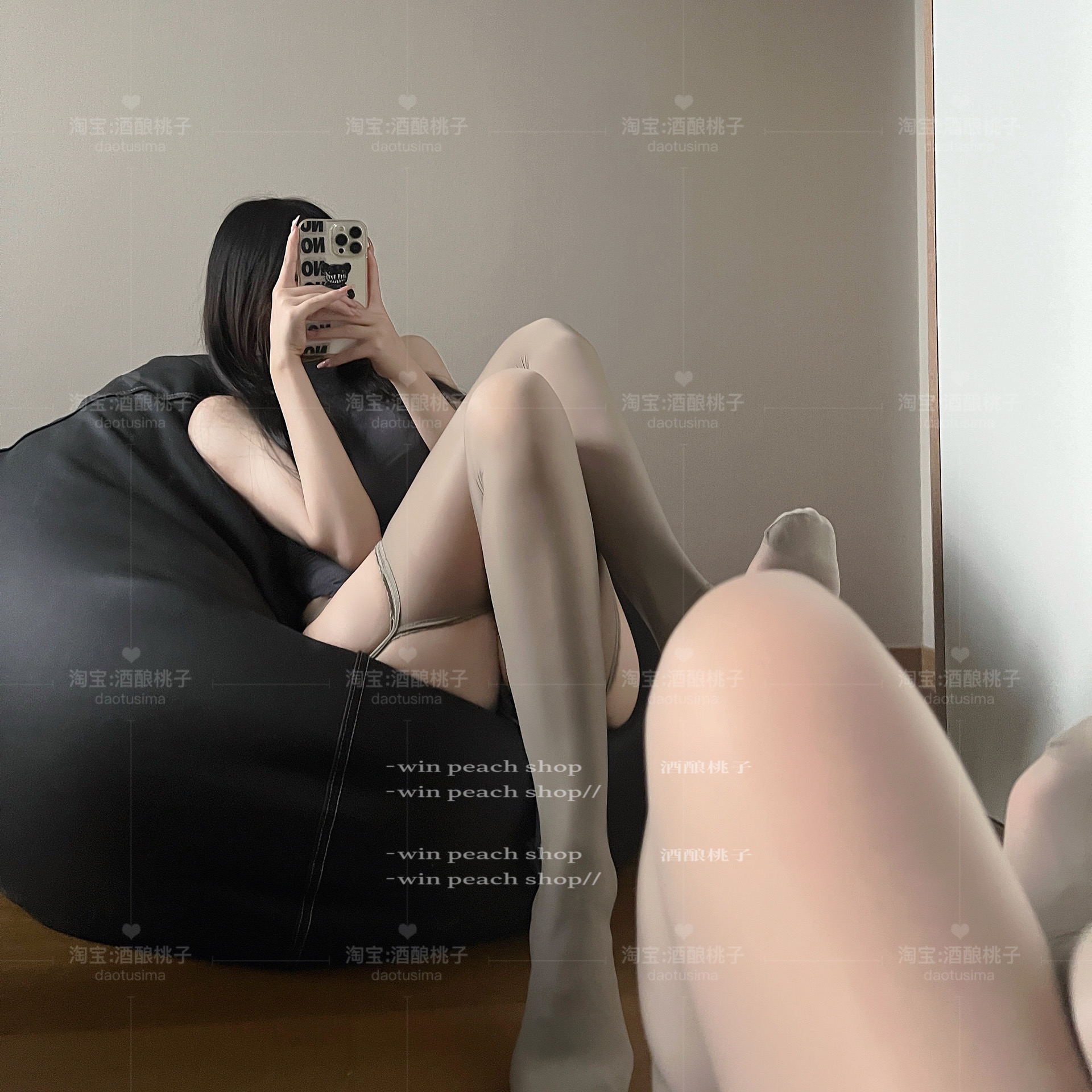 酒酿桃:蕾丝一体式吊带袜纯欲吊袜带女黑丝性感丝袜油光灰丝肉丝