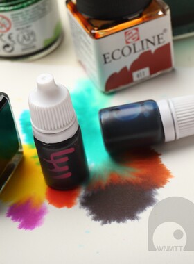 荷兰泰伦斯伊考伦ecoline液体水彩分装墨水分装土黑灰色系