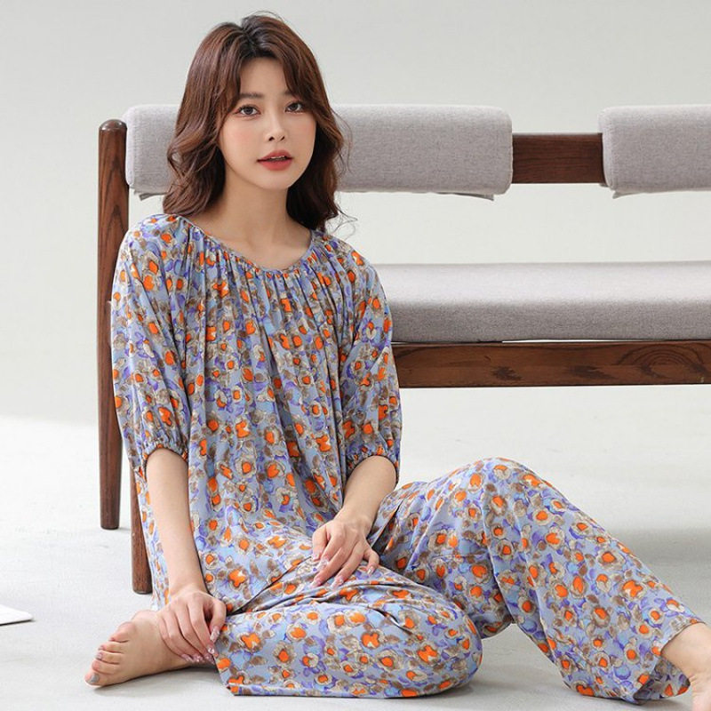 胖妈妈居家服睡衣洋气舒服老人