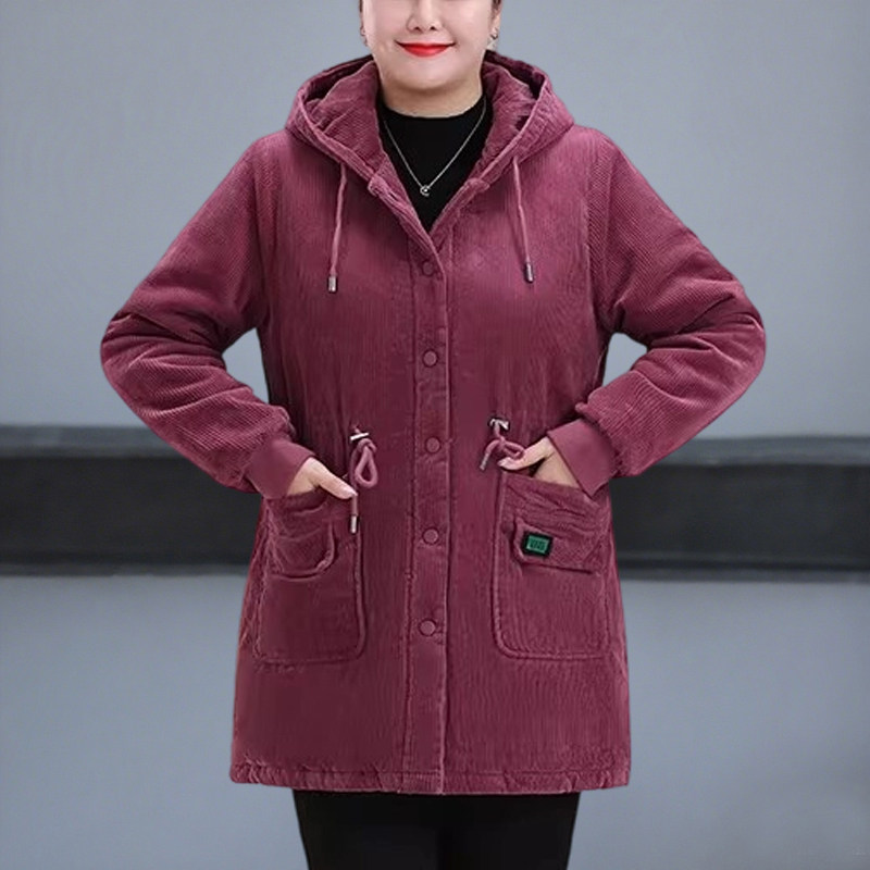 特大码妈妈冬装加棉风衣外套中老年女装洋气棉衣棉服200斤老年人