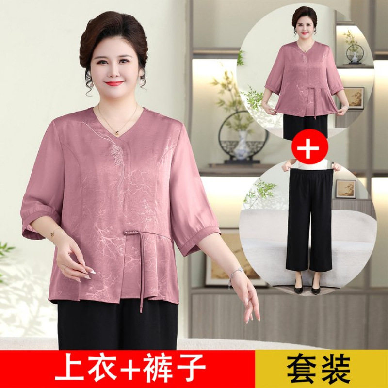 大码女装加肥加大夏装T恤套装