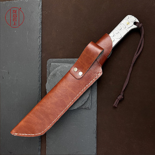 冰魄一体刀野外生存刀龙泉手工锻打菜刀家用小型斩骨刀轨道钢露营