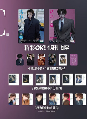 计入销量 刘宇封面C版套装:A+B封面+4张大片小卡+4张拍立得+3张随机自拍小卡 精彩OK!杂志 2026年开年刊 一月刊  刘宇冬日情书封面