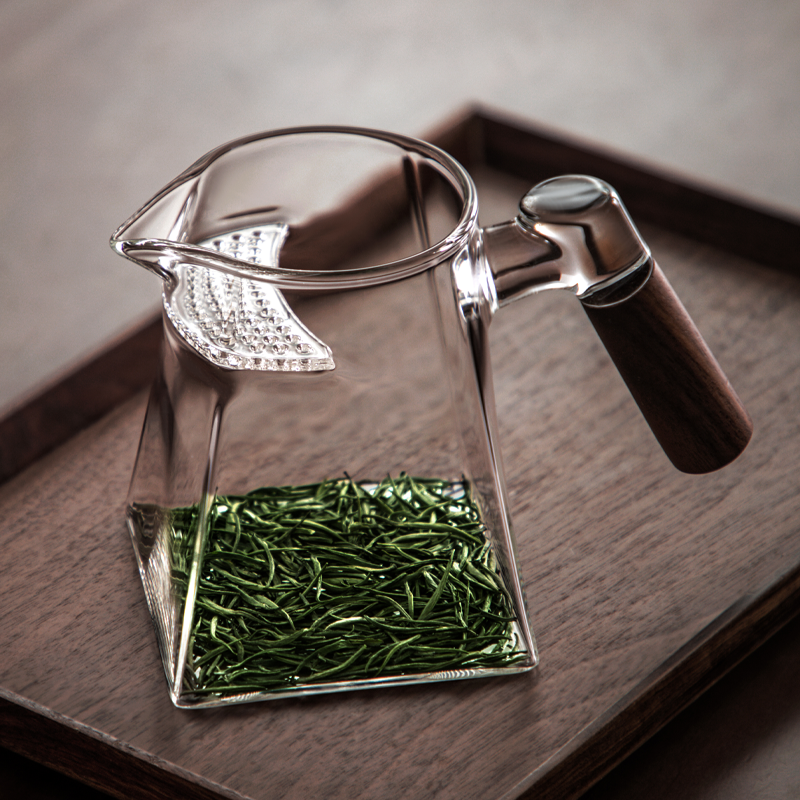 玻璃茶壶月牙过滤泡茶壶加厚一体式分茶器高档公道杯耐高温绿茶杯