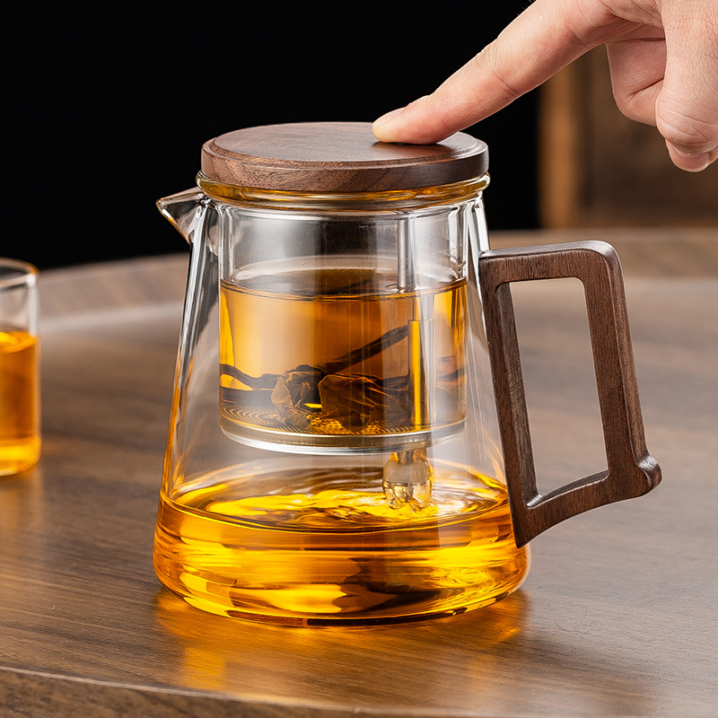 茶壶泡茶家用2024新款茶水分离办公室泡茶杯飘逸杯全玻璃内胆茶具