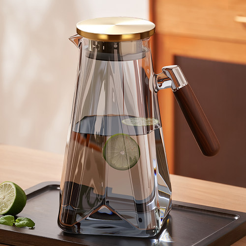 冷水壶凉水壶玻璃耐高温家用大容量冰箱凉水杯壶套装泡茶壶果茶桶
