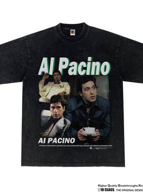 Al Pacino阿尔帕西诺 美式短袖洗水vintage复古重磅纯棉长短袖T恤