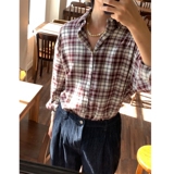 衬衫男格子长袖韩版潮流宽松方格衬衣帅气外套寸衫XZ710-801P50，男装衬衫，星座710