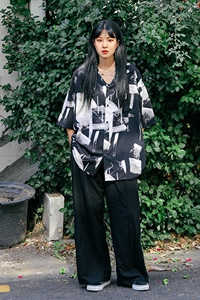 短袖衬衫男夏季日系cityboy上衣小众高级感七分袖衬衣3411P45特图片