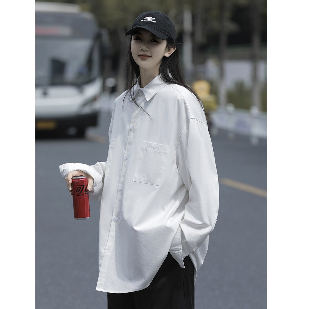 秋季长袖衬衫女潮牌中性上衣宽松百搭休闲衬衣防晒外套7012p45,男装防晒衣,星座710