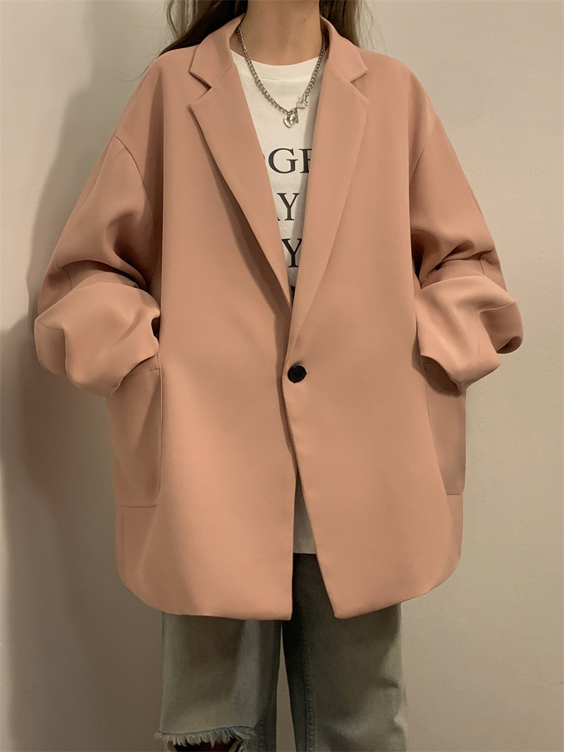 情侣西装外套女设计感小众秋季通勤oversize宽松西服7008p78控99,男装西服套装,星座710