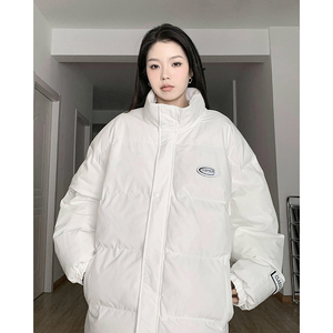 棉衣棉服女冬季加厚保暖宽松立领情侣白色棉袄外套潮MY03P88图片