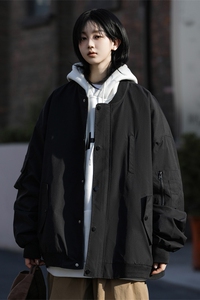 2025春秋情侣棒球服学生夹克工装宽松男女冲锋衣外套710-7011p88图片