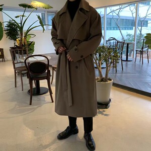 秋冬中长款风衣男韩版宽松潮流帅气大衣双排扣外套710F0125图片