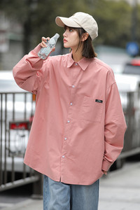 春装新款长袖衬衫女糖果色外套贴标设计高级感衬衣港风7023P45图片