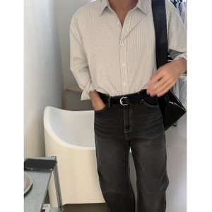 条纹衬衫男长袖秋季高级感痞帅韩版潮流休闲衬衣外套XZ710-805P50图片
