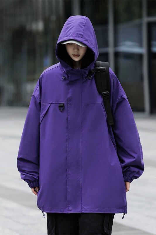 工装夹克女初秋美式机能风冲锋衣高级感oversize高街潮牌连帽外套,男装夹克,星座710