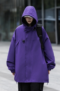 工装夹克女初秋美式机能风冲锋衣高级感oversize高街潮牌连帽外套图片